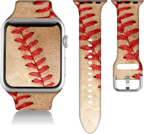 Miniatura 13 de Compatible con Apple Watch de béisbol de 38/40/41/42/44/45/46/1.929 in para mujeres y hombres, correa de silicona suave para regalo de caballo
