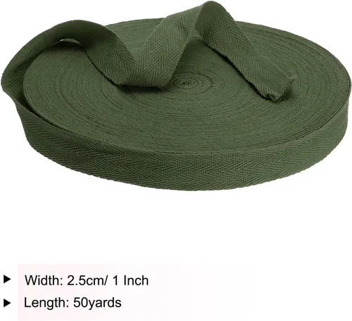 Miniatura 2 de PATIKIL Cinta de sarga de algodón de 1 pulgada, 50 yardas, cinta de algodón, cinta de encuadernación al bies, cinta de espiga para costura, Verde
