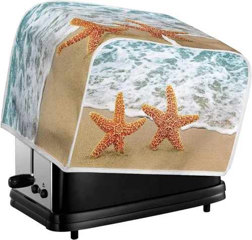 Miniatura 6 de Dolyues Beach Toaster Cover 2 Slice Universal Size Microwave Oven Dustproof Cover Women Gift Small Bread Cover with Portable Handle