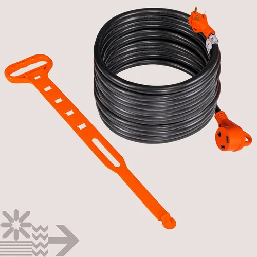 Miniatura 8 de True Mods Cable de Extensión de Alimentación de Costa de 50 pies, 125 V, 30 amperios para caravana [NEMA TT-30P TT-30R] [luz LED] [ETL] 30A calibre