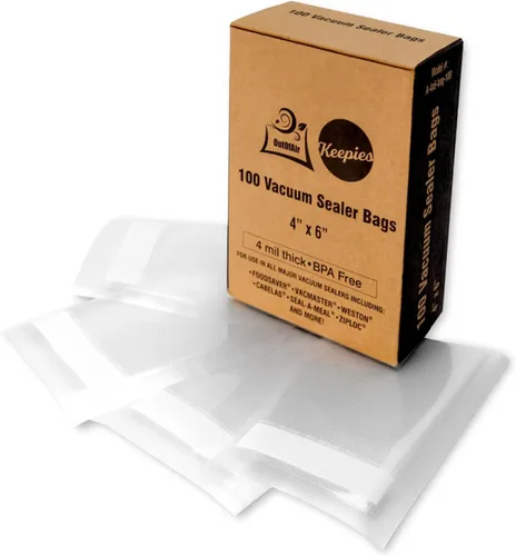 Miniatura 4 de OutOfAir 100 bolsas para sellador al vacío: bolsas precortadas de 10.2 x 15.2 cm - Funciona con FoodSaver y otras máquinas - 33% más gruesas, sin