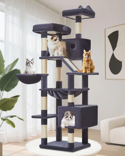 Miniatura 13 de Taoqimiao Árbol para gatos de 57.5 pulgadas, torre para gatos de interior para adultos, condominio extragrande para gatos, 8 postes rascadores