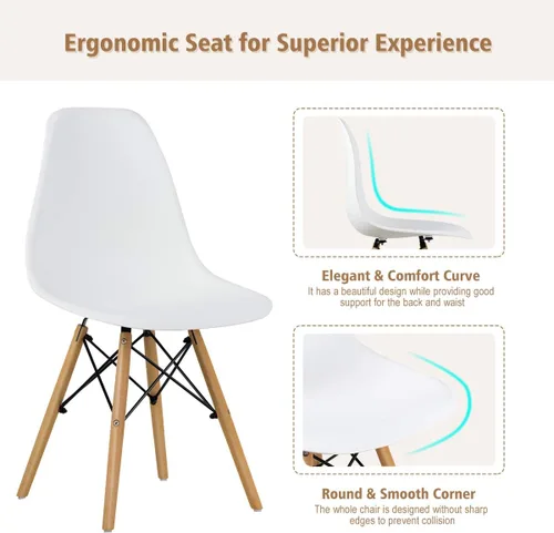 Miniatura 7 de GOFLAME DSW - Sillas de comedor, sillas de plástico con patas de madera, sillas sin brazos de estilo moderno para sala de estar, cocina, dormitorio