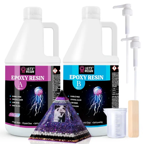 Miniatura 6 de LET'S RESIN Resina Epoxi Sin Burbujas, Kit de Resina Cristalina Transparente de 23oz para Manualidades, Joyería, Arte, Fundición, Kit de Arte DIY