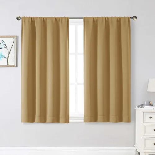 Miniatura 26 de Cortinas opacas para dormitorio, sala de estar, juego de 2 paneles de 54 pulgadas de largo, cortinas de oscurecimiento de habitación con aislamiento