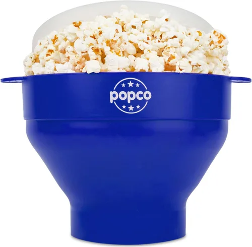 POPCO Palomera de microondas de silicona con asas - Fabricante de palomitas de maíz - Palomera de microondas - Bol plegable - Apta para lavavajillas