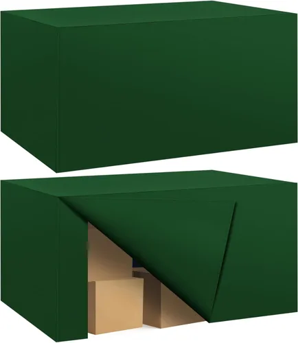 Miniatura 31 de Paquete de 2 manteles ajustados para mesa rectangular de 4 pies, 48 x 24 pulgadas, cubiertas de mesa verde manzana, tela de poliéster resistente al