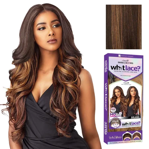 Sensationnel What Lace 13X6 Pelucas - Solana Encaje Frontal Atado a Mano Sin Pegamento Sintético con Densidad Natural Línea de Cabello Predepilada