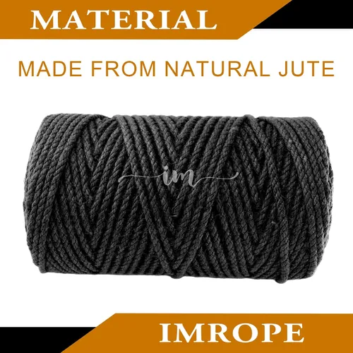 Miniatura 4 de Cuerda de yute negra de 4mm x 61 metros, cordel para jardinería, enrejado para plantas trepadoras de tomate, floristería, manualidades, regalo