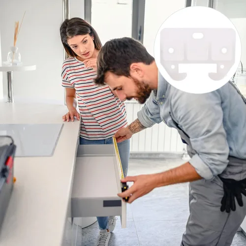 Miniatura 9 de Baluue 10 piezas de guías de riel de cajones de plástico blanco para armarios y piezas de repuesto de muebles