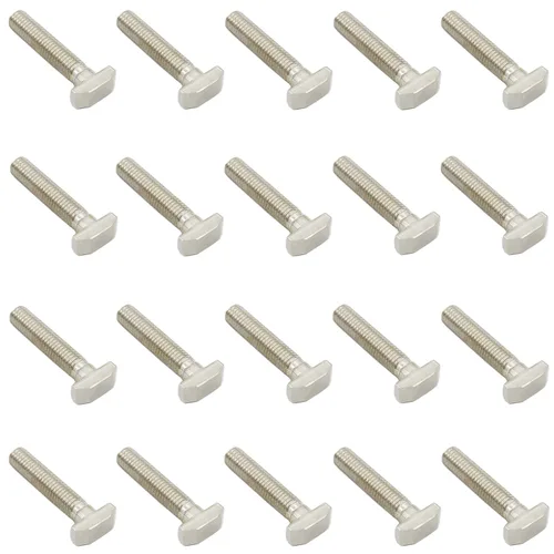 Miniatura 11 de 20 tornillos deslizantes de rosca M8 con ranura en T, acero al carbono, acero al carbono, niquelado, tornillos en forma de T para perfil de aluminio