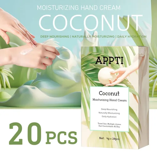Miniatura 2 de Crema hidratante para manos, alivia y repara la loción de manos, crema de manos tamaño viaje, fragancia de coco, paquete de 20
