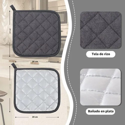 Miniatura 2 de Joyhalo Paquete de 4 Agarraderas para Ollas de Cocina en Liquidación, Almohadillas Térmicas para Cocina, Encimeras, Agarraderas para Ollas de Horno