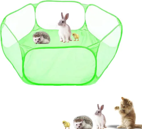 Corralito para animales pequeños, tienda de campaña interactiva emergente portátil para mascotas, valla interior y exterior para conejos, conejillos