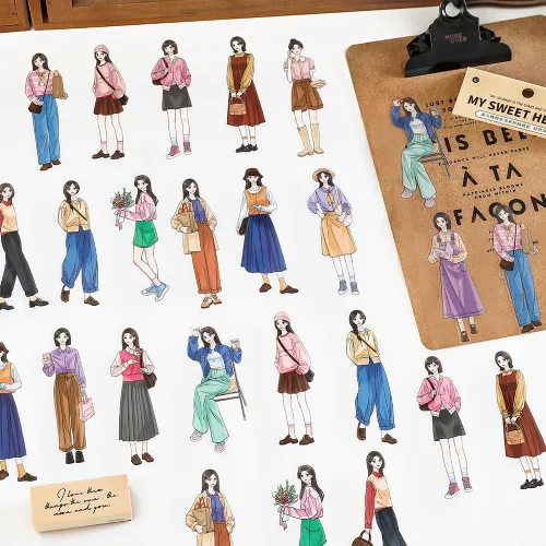 Miniatura 4 de Alideco 120 calcomanías para álbumes de recortes, manual de personajes, álbumes de recortes, diario de basura, manualidades, decoración de adornos