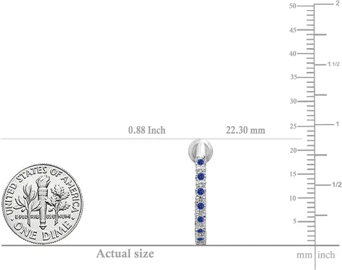 Miniatura 5 de Dazzlingrock Collection Pendientes de aro para mujer, 0,25 quilates, plata de ley