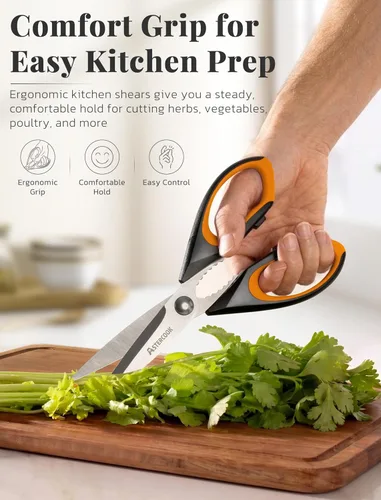 Miniatura 5 de Astercook Tijeras de Cocina Multiusos Resistente, Juego de 3 Tijeras de Cocina, Utensilios de Cocina de Acero Inoxidable para Cortar Alimentos, Aves