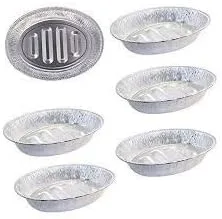 Miniatura 2 de 6 bandejas desechables de aluminio para pavo, contenedor de aluminio extra grande y resistente, forma ovalada para carne, pollo, asados, costillas