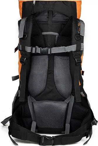 Miniatura 5 de Mochilas de marco interno 80L con cubierta de lluvia Mochila de senderismo al aire libre Bolsa de trekking impermeable, Verde militar, Mochila