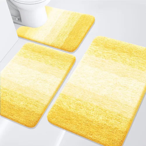 Miniatura 63 de Arotive - Juego de alfombras de baño de 3 piezas, alfombras de baño extra suaves y absorbentes, alfombrillas de baño lavables a máquina y que se