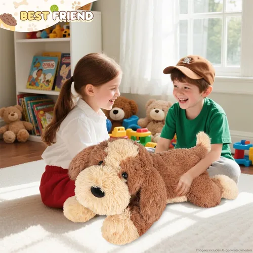 Miniatura 4 de SuzziPals Animal de peluche grande de 30 pulgadas, cachorro de peluche gigante grande y suave, juguetes de peluche gigantes para relajación