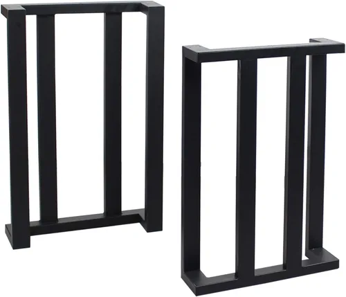 Miniatura 27 de MBQQ Patas para muebles de 15.7" de altura 17.7" de ancho, tubo cuadrado rústico decorativo, patas de mesa de metal resistente, patas de escritorio