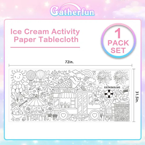 Miniatura 3 de Gatherfun Póster Gigante para Colorear para Pared de Aula - Versátil 31.5 x 72 Pulgadas Póster de Actividad de VERANO/Cubierta de Mesa, Fiestas