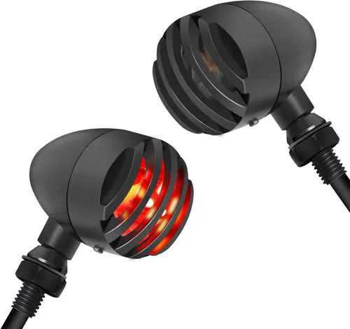 Miniatura 9 de Luces intermitentes NTHREEAUTO para motocicleta, faros intermitentes de LED, de aluminio y resistentes al agua, luces indicadoras universales