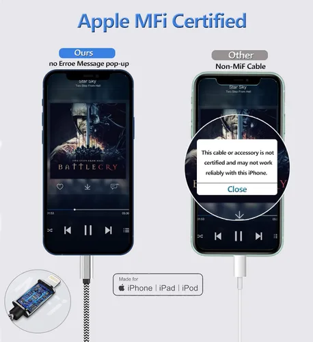 Miniatura 2 de Wahbite Cable de audio Lightning a 0.138 in compatible con iPhone 14/13/12/11/XR/XS/X/8/7/6 Plus/SE 2, iPad