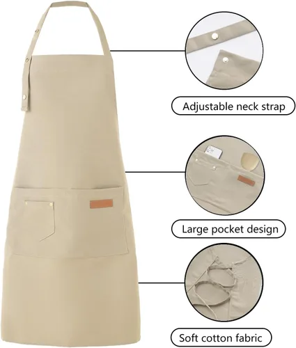 Miniatura 6 de Tosewever Delantales de Arte para Mujeres Pintura Cerámica Horneado, Delantal de Cocina con Correas de Hebilla para Hombres con Bolsillos para Chef