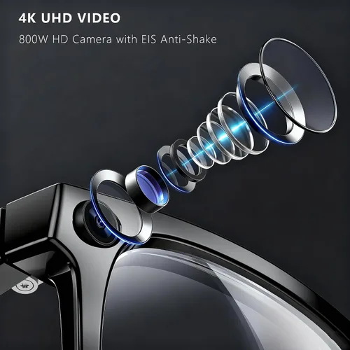 Miniatura 2 de Lentes inteligentes Ai 2026 para hombres y mujeres, gafas de cámara HD 4K de 8 MP, batería de 410 mAh, admite grabación de fotos/videos/audio