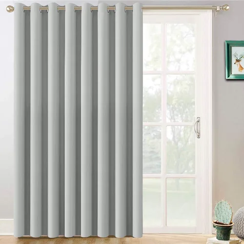 Yakamok - Cortinas opacas para oscurecer la habitación, panel individual, para dormitorio/sala de estar Gris claro