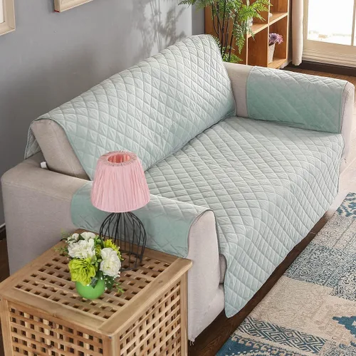 Miniatura 11 de vctops Funda acolchada de doble protección, 100 % impermeable, funda antideslizante para sofá de 2 plazas, protector reversible de muebles para Gris