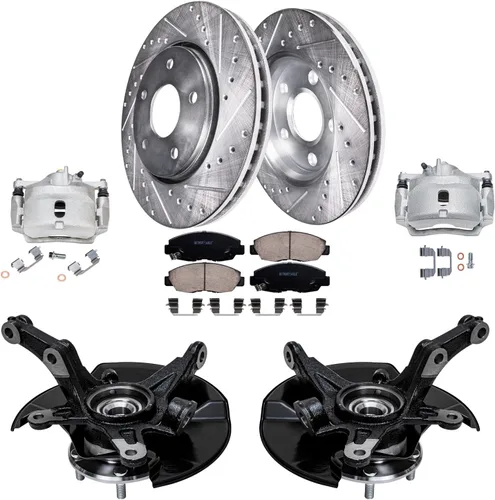 Miniatura 47 de Detroit Axle - Rotores de freno para Toyota Avalon 2020-2021 Camry 2020-2024, repuesto de rotores de freno de disco perforados y ranurados: rotor