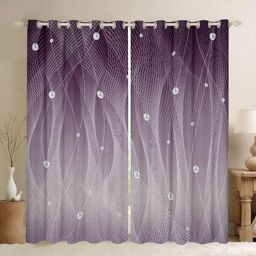 Miniatura 35 de jejeloiu Cortinas rojas y negras para dormitorio (2 paneles, 38 x 45 pulgadas) con líneas geométricas de rayas 30% a 50% cortinas opacas para niños
