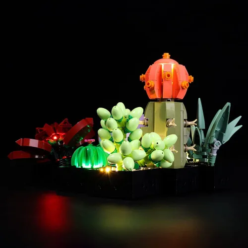 Miniatura 5 de Kyglaring Kit de iluminación LED para Lego Succulents 10309 - Juego de construcción de modelos, moderno, multicolor, interior, control remoto