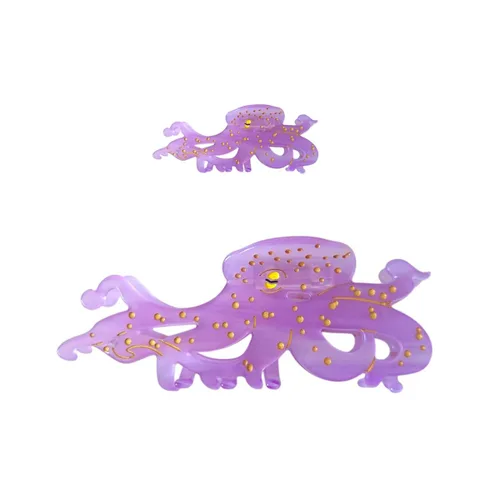 Miniatura 16 de Pinza grande con forma de pulpo, pinza de criatura marina, pinzas de acetato para el cabello, pinzas grandes para mujeres