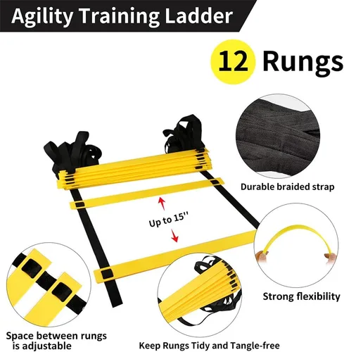 Miniatura 5 de Escalera de obstáculos Triángulo Marcador Cono Pad Disco Hurdle Multifuncional Set