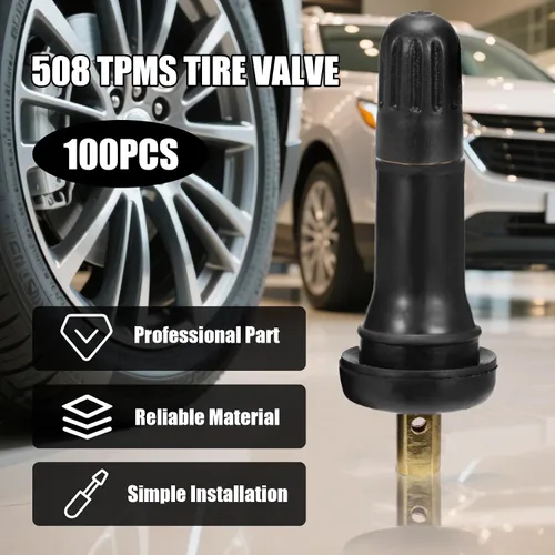 Miniatura 3 de Saihisday TR413 - Vástagos de válvula de neumático de goma negra TPMS para GM Chevy (paquete de 50) (50, negro)