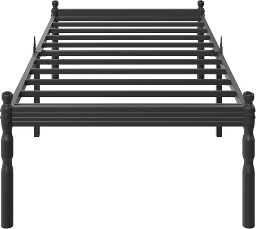 Miniatura 12 de Base de cama resistente de tamaño individual con almacenamiento y tapón de colchón, marco de cama de metal con plataforma, no necesita somier, fácil