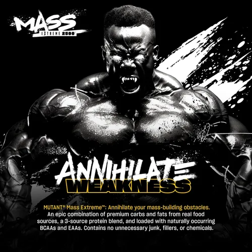Miniatura 4 de Mutant Mass Extreme Gainer - Proteína de suero en polvo - Construye tamaño muscular y fuerza - Calorías limpias de alta densidad