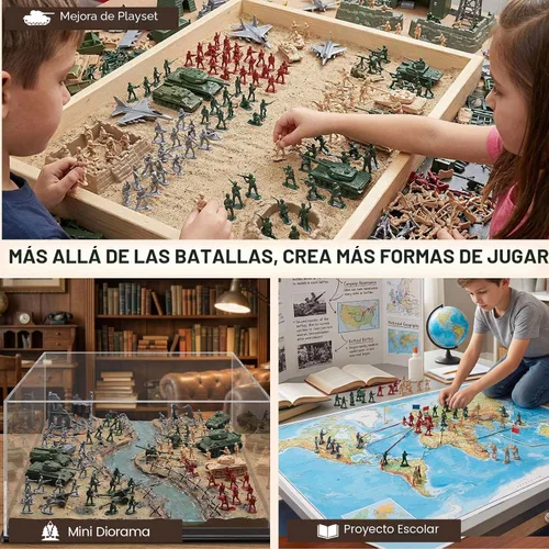 Miniatura 5 de AMOR PRESENT Juego de 120 piezas militares para hombres del ejército, juego de soldado militar, figuras de acción del ejército, con vehículos