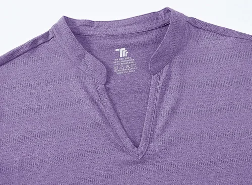 Miniatura 73 de Gopune Polo de golf con cuello en V para mujer, sin cuello, manga corta, ligera, de secado rápido, camisetas de tenis para correr