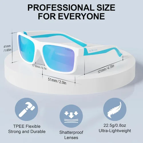Miniatura 2 de Gafas de sol polarizadas para niños y niñas, deportes TPEE marco flexible de goma para jóvenes, adolescentes, niños de 6 a 12 años