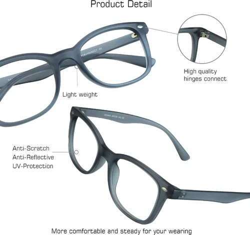 Miniatura 2 de VisionGlobal Lentes de bloqueo de luz azul para mujeres/hombres, antifatiga ocular, lectura en computadora, gafas de TV, elegante marco cuadrado