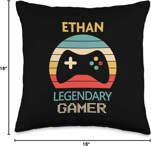 Miniatura 4 de Gamer Ethan - Cojín para decoración de juegos, 15.7 x 15.7 in, multicolor