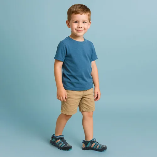 Miniatura 6 de Apakowa Sandalias de verano para niños y niñas, atléticas de doble correa con puntera cerrada, sandalias de playa deportivas (niños pequeños)