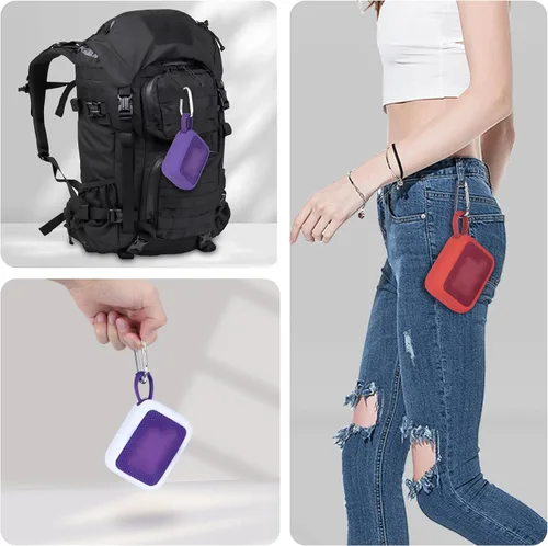 Miniatura 7 de Funda de silicona Lebakort compatible con altavoz portátil JBL GO 4 (Funda negra)