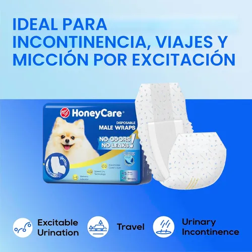 Miniatura 9 de HONEY CARE All-Absorb A27 - Envoltura para perro macho, 50 unidades, extra pequeña