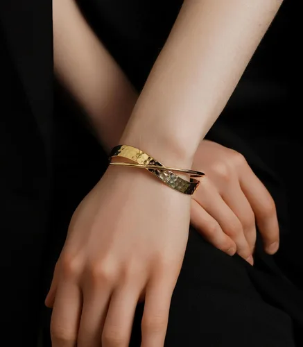 Miniatura 57 de OZEL - Pulseras para mujer, chapados en oro real de 18 quilates, pulseras de oro de cristal colorido para regalos